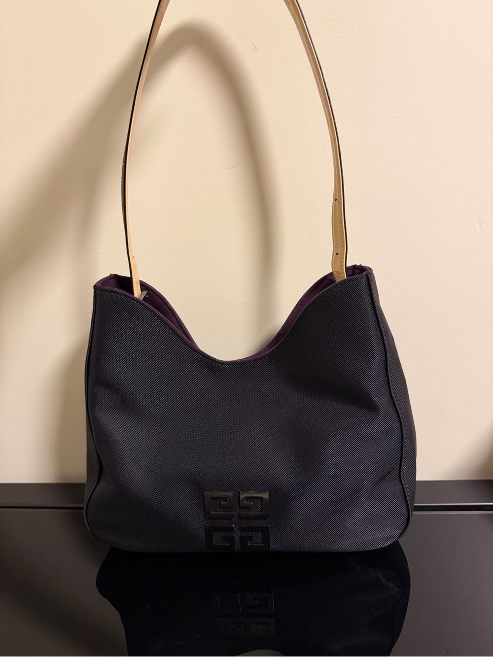 Givenchy Small Hobo Nylon Shoulder Bag in Black authentic